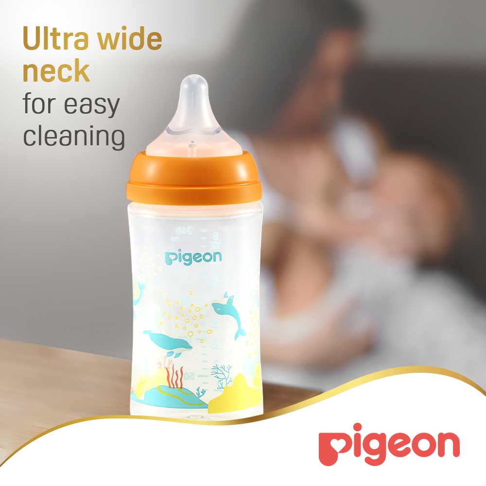 Pigeon Softouch Wide Neck Feeding Bottle Dolphin Design 240 ml Pigeon Yallatoys