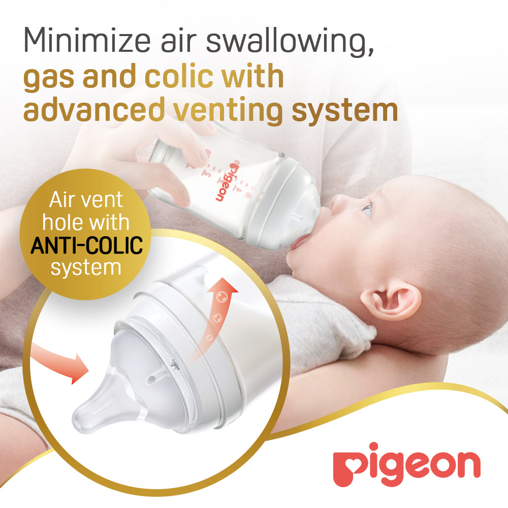 Pigeon Softouch Wide Neck Glass Feeding Bottle 160 ml Pigeon Yallatoys