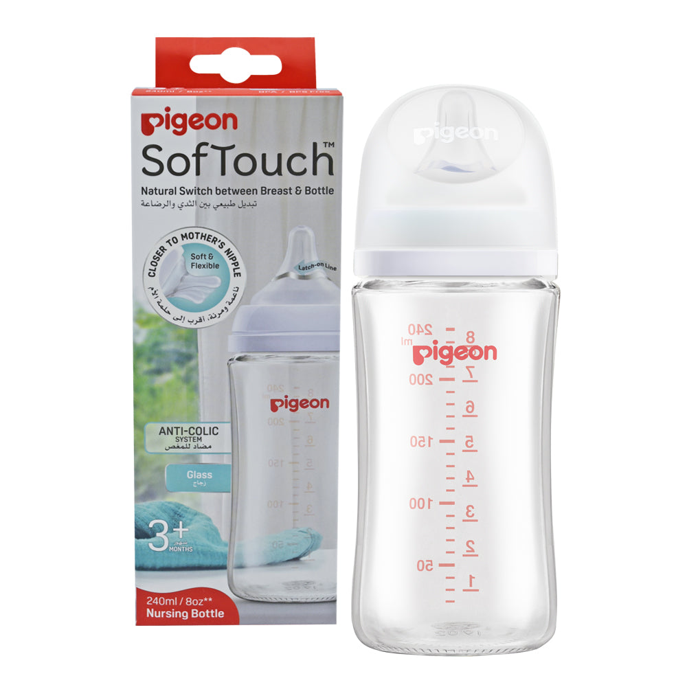 Pigeon Softouch Wide Neck Glass Feeding Bottle 240 ml Pigeon Yallatoys