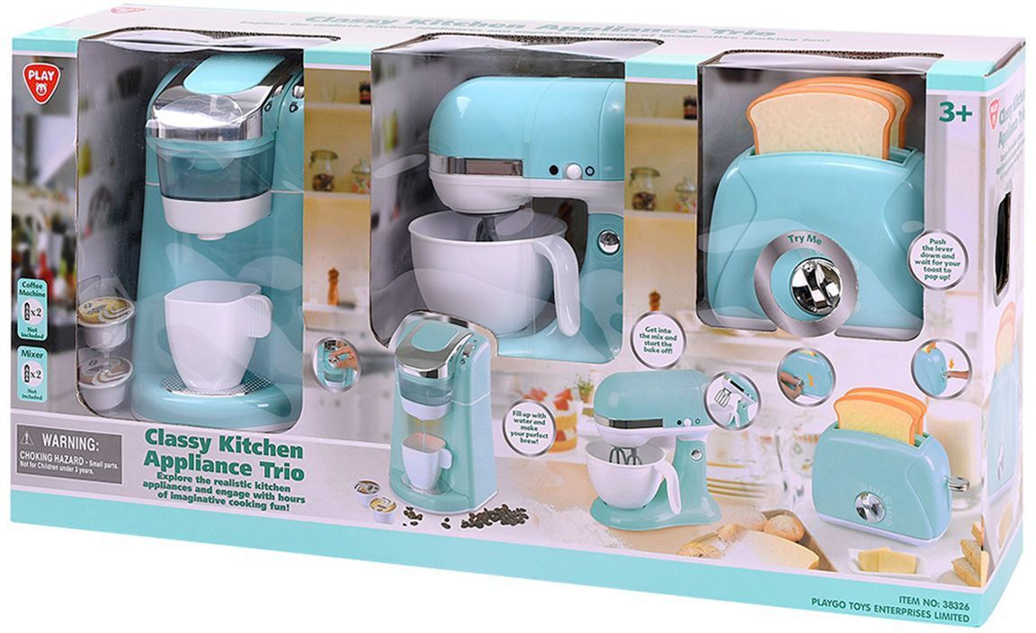Playgo Classy Kitchen Appliance Trio Blue Playgo Yallatoys