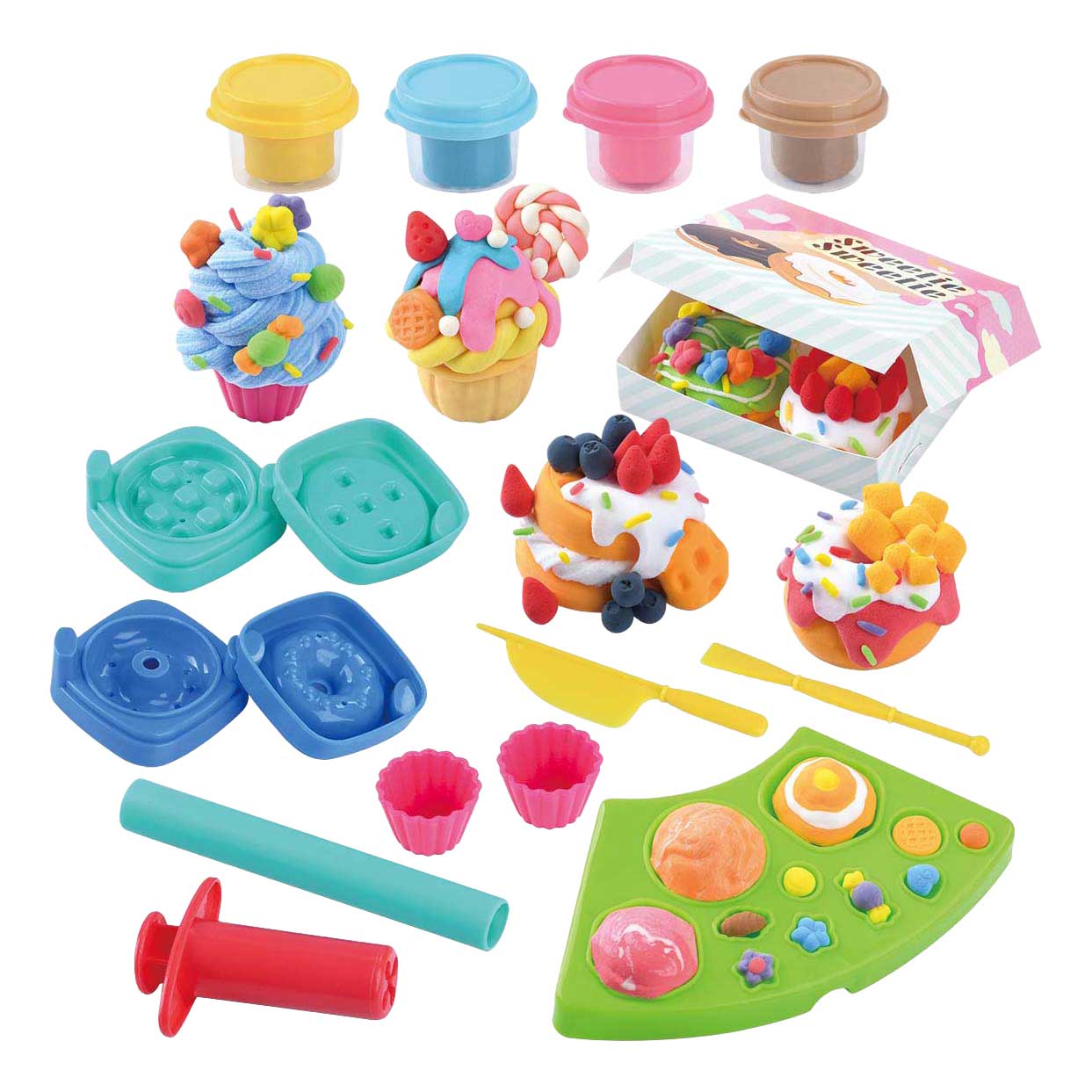 Playgo Dough Cupcake Playset (4 x 1 Oz Dough Included) Playgo Yallatoys