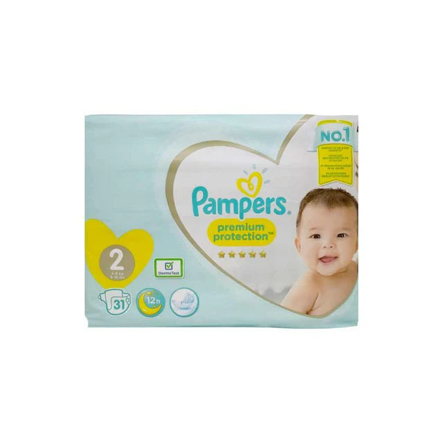 Pampers Premium Care S2 Baby Diaper 31Pcs (3-8kg) Pampers Yallatoys