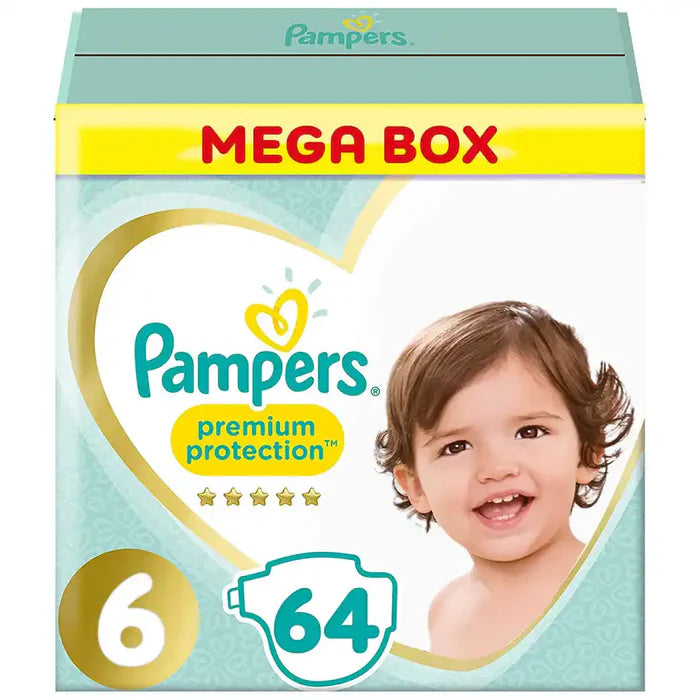 Pampers Premium Protection Diapers Size 6 - 64'S (Mega Box) Pampers Yallatoys