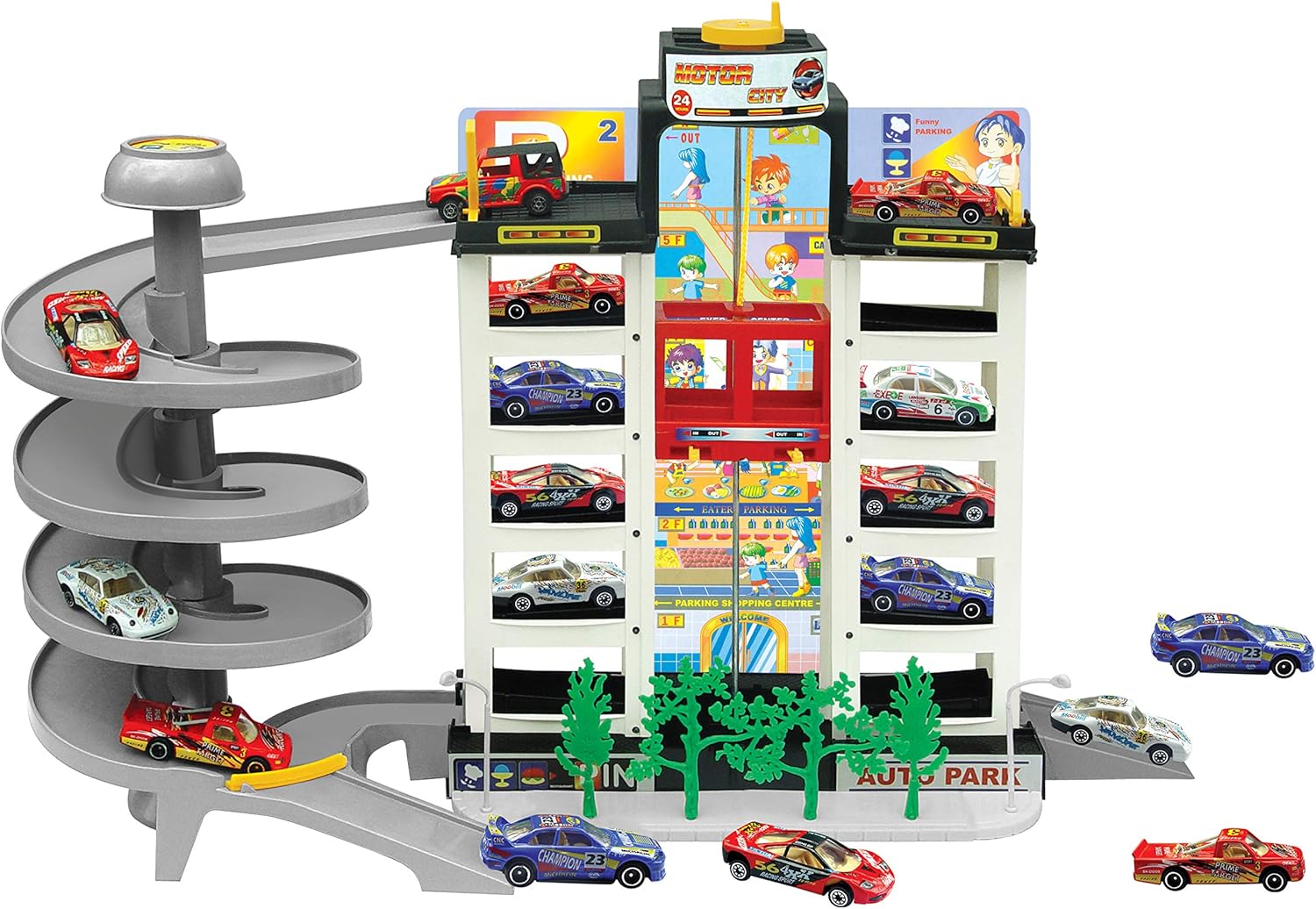 Power Joy Vroom Motor City Garage With 4 Cars Power Joy Yallatoys