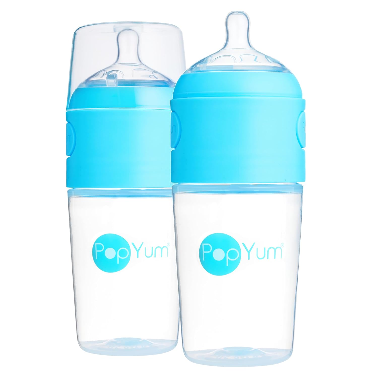 PopYum 9 oz Blue Anti-Colic Formula Making Baby Bottles 2 Pack