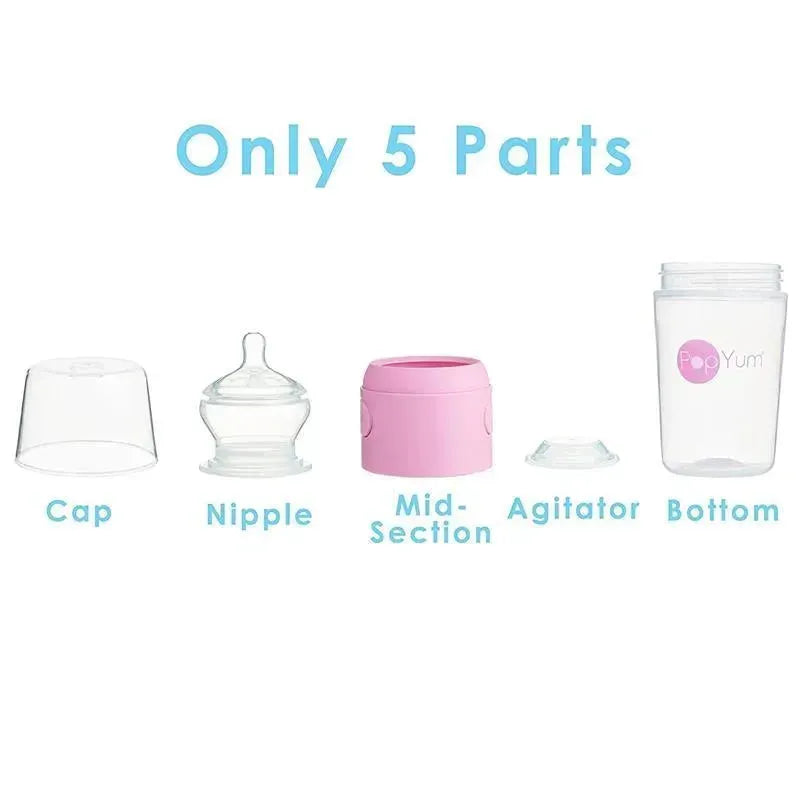 PopYum 9 oz Pink Anti-Colic Formula Making Baby Bottles 2 Pack