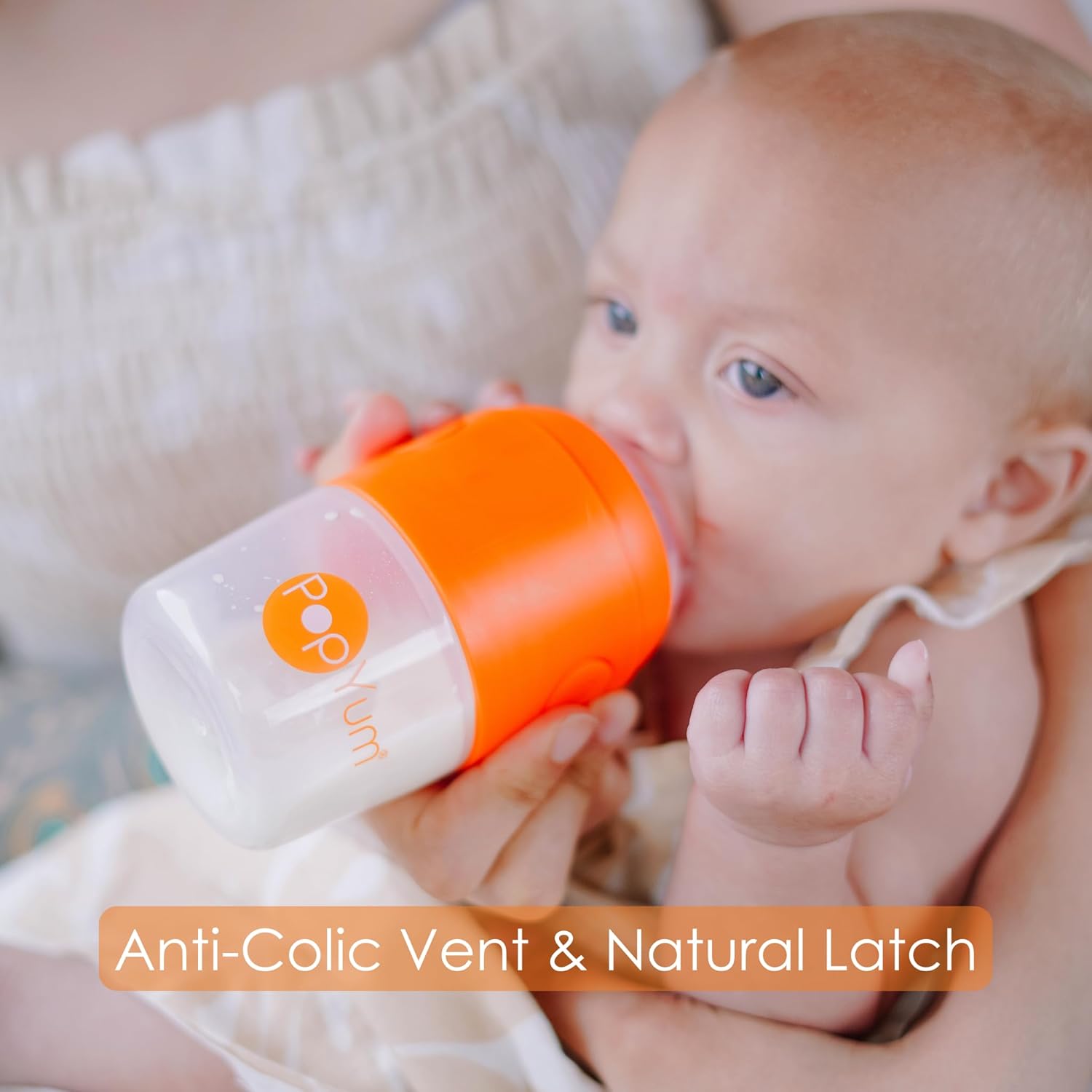 PopYum 5 oz Orange Anti-Colic Formula Making Baby Bottles 2 Pack