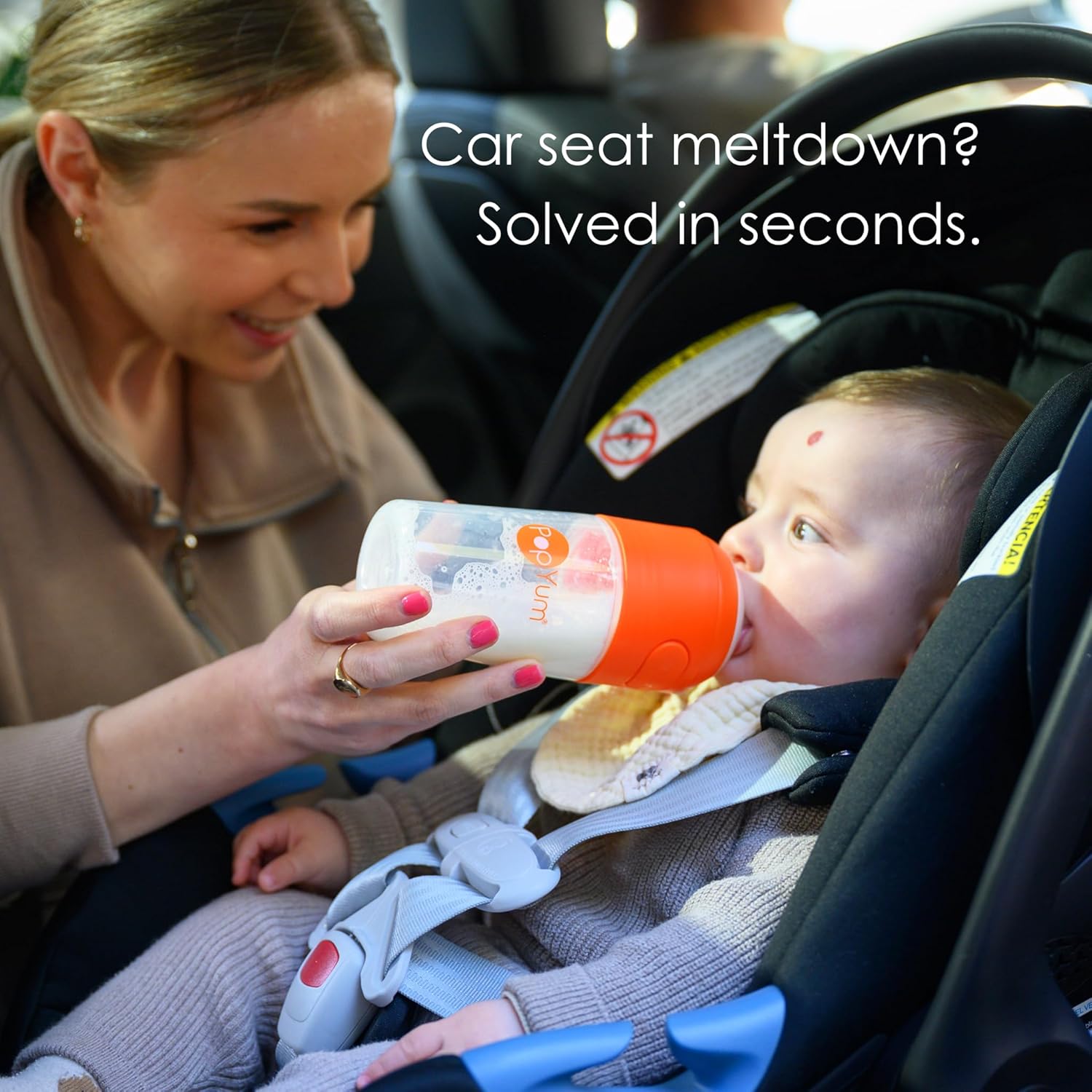 PopYum 5 oz Orange Anti-Colic Formula Making Baby Bottles 2 Pack
