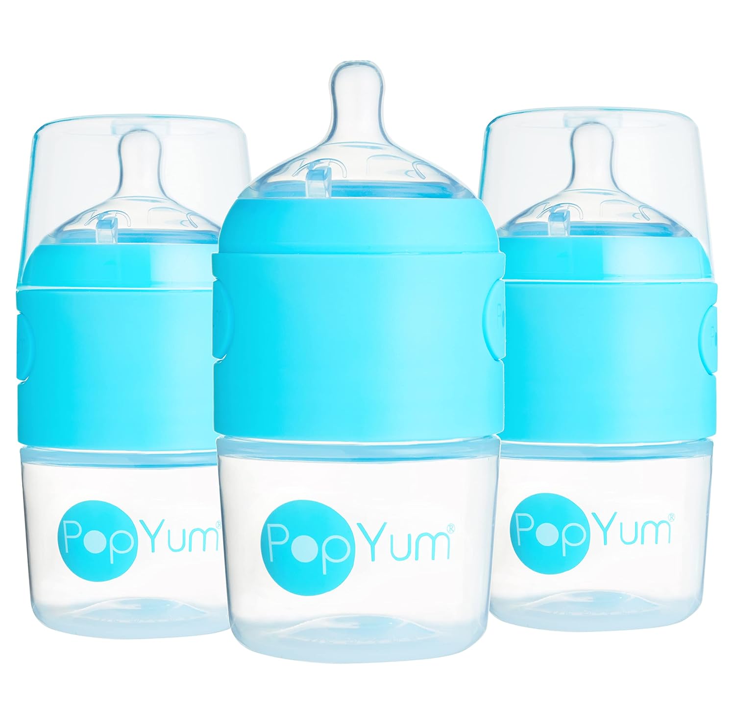 PopYum 5 oz Blue Anti-Colic Formula Making Baby Bottles 3 Pack