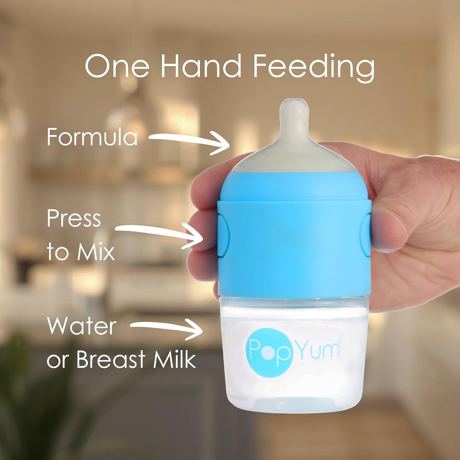 PopYum 5 oz Blue Anti-Colic Formula Making Baby Bottles 3 Pack