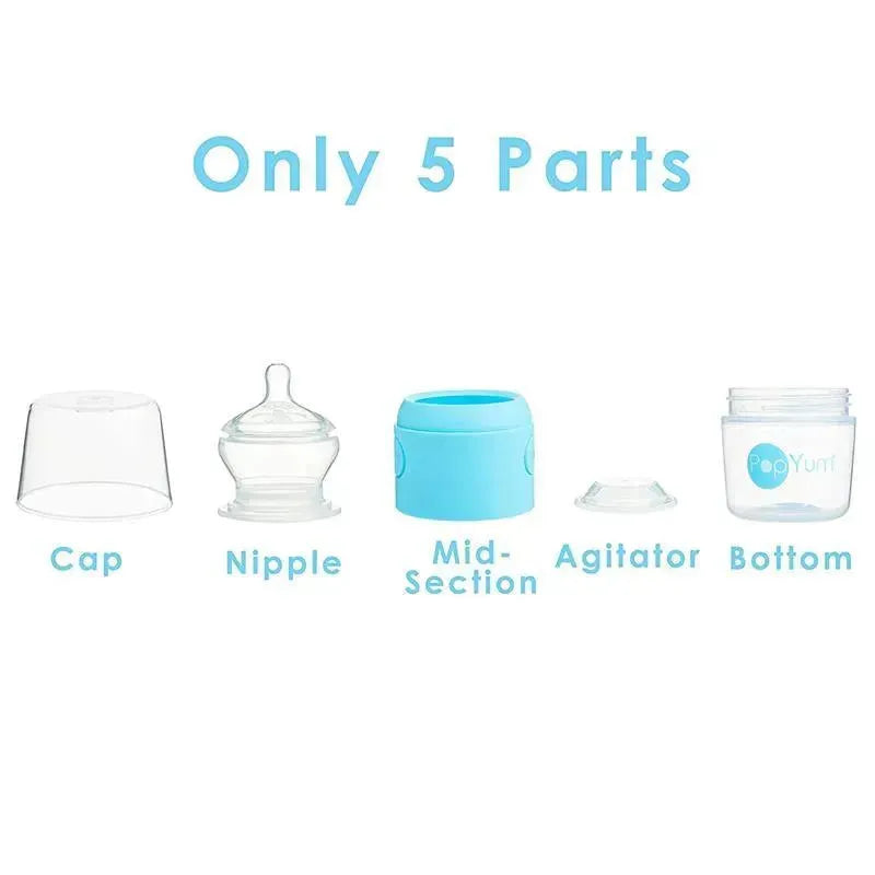 PopYum 5 oz Blue Anti-Colic Formula Making Baby Bottles 3 Pack