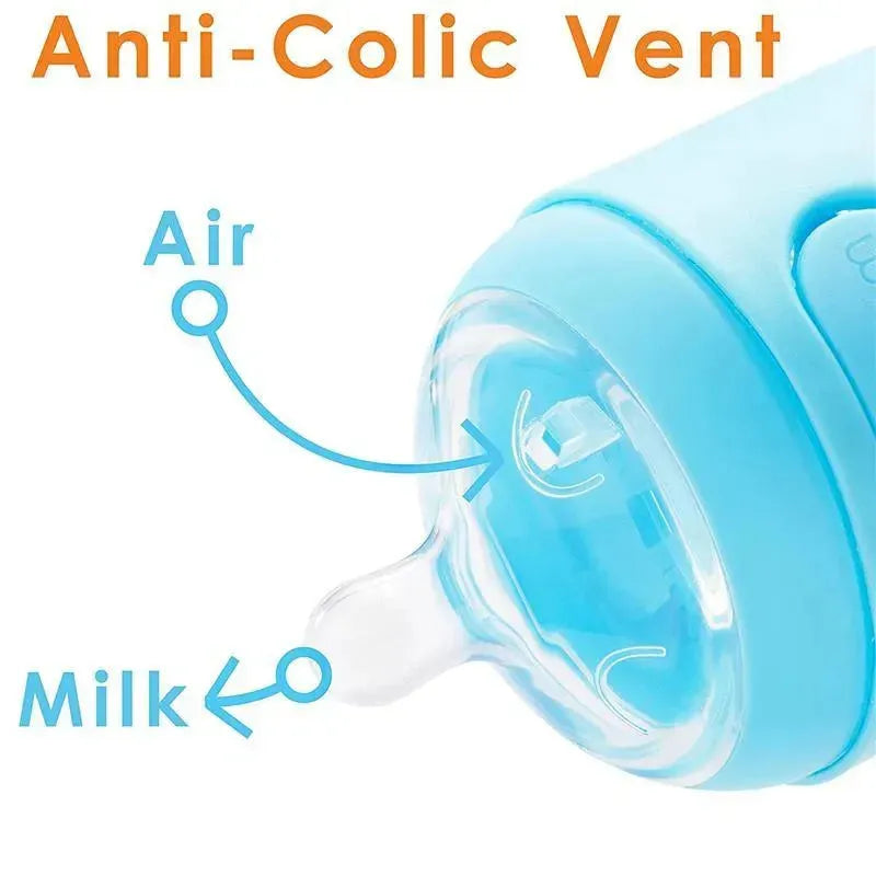 PopYum 5 oz Blue Anti-Colic Formula Making Baby Bottles 3 Pack