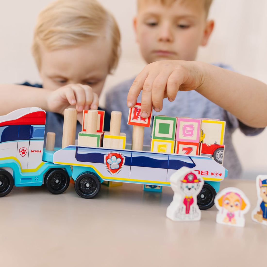 Paw Patrol Wooden ABC Block Truck Display View