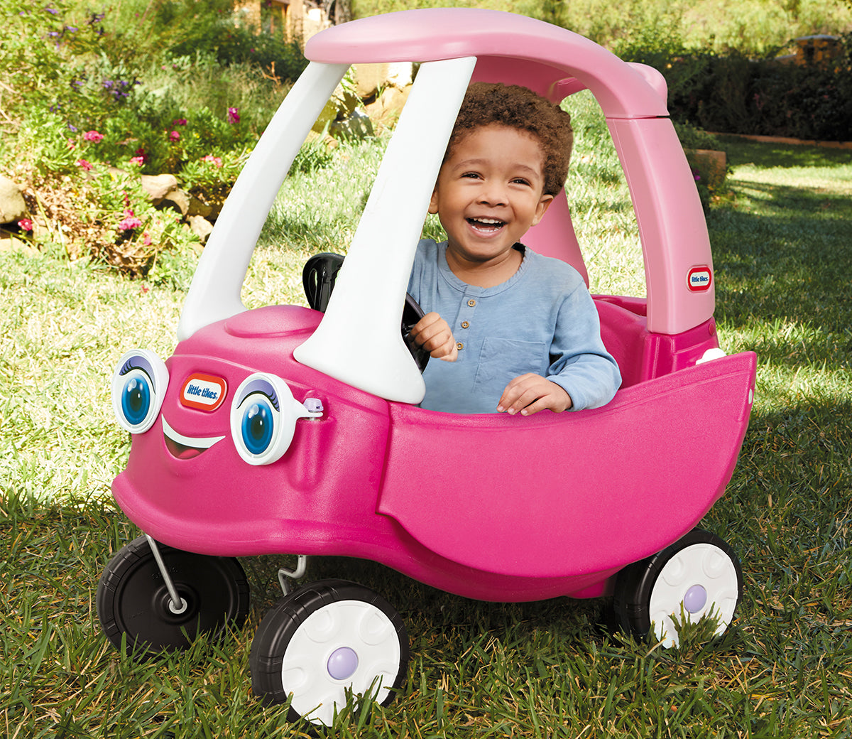 Pink princess cozy coupe toddler ride