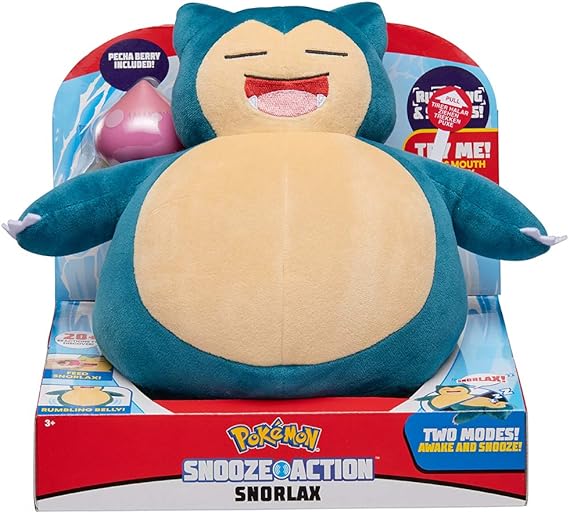 Pokemon Snooze Action Snorlax Plush