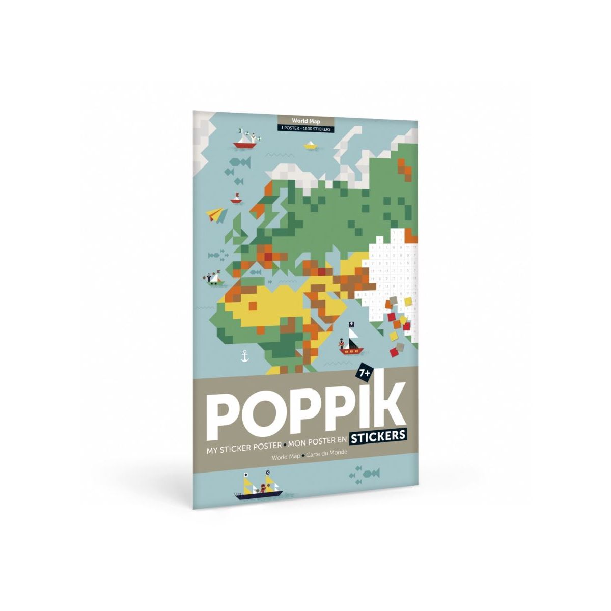 Poppik World Map Sticker Poster Educational Kit