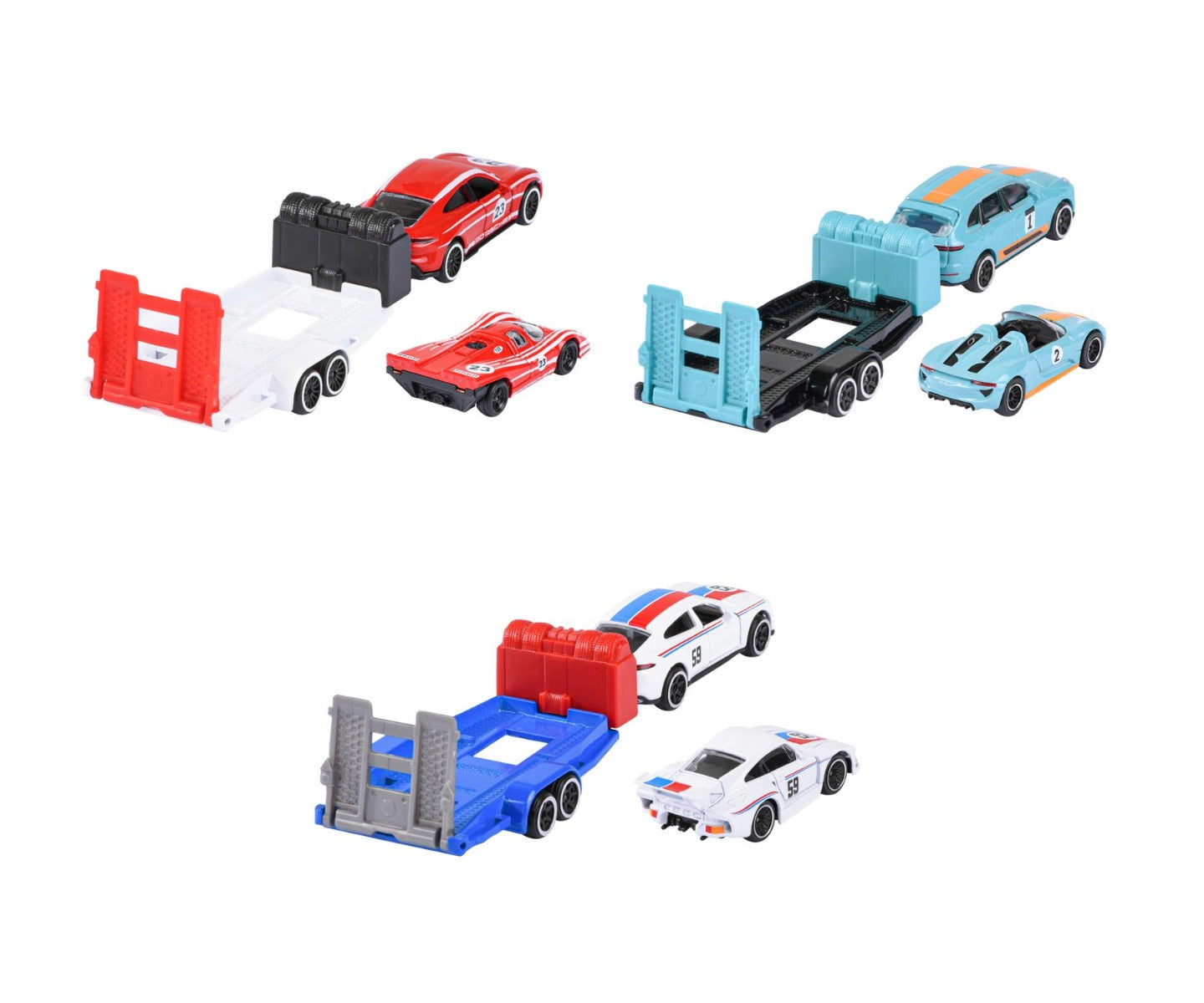 Porsche car with trailer diecast