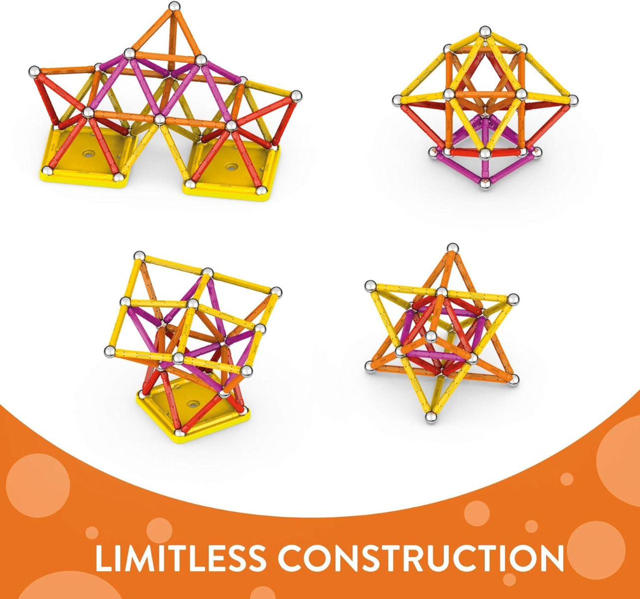 Primary Color Magnetic Rods Spheres