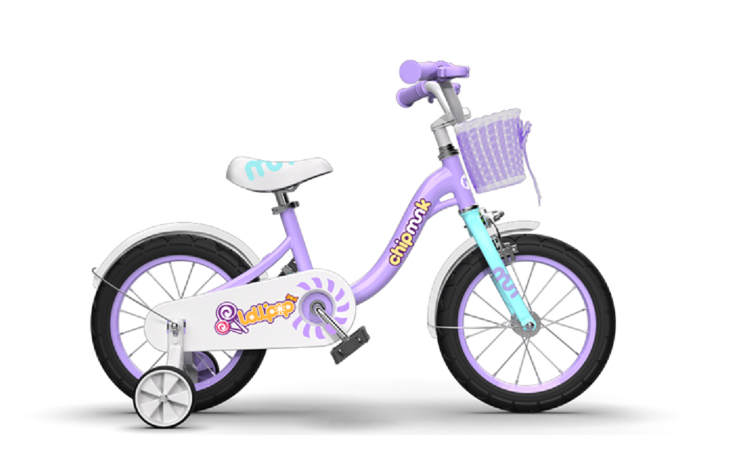 Purple Chipmunk Bicycle With Basket