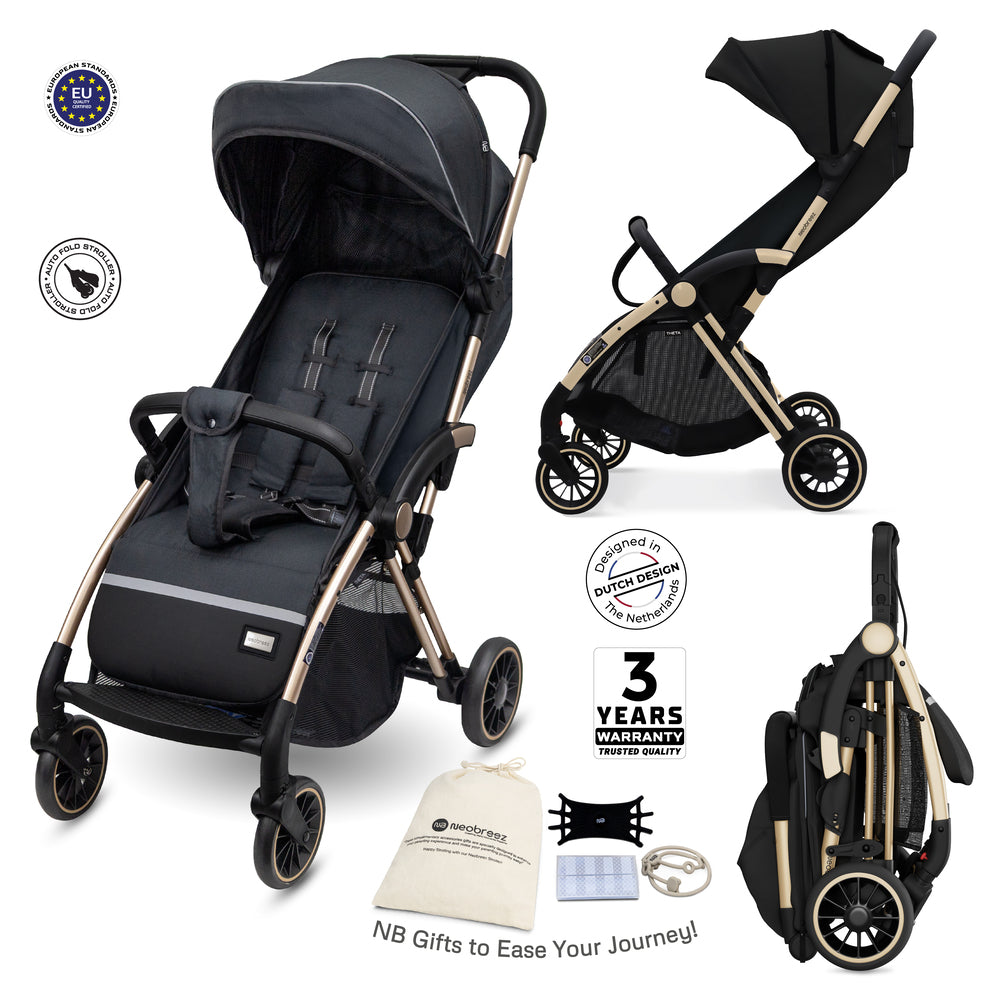 Neobreez Theta Auto Fold Compact Lightweight Travel Stroller Black
