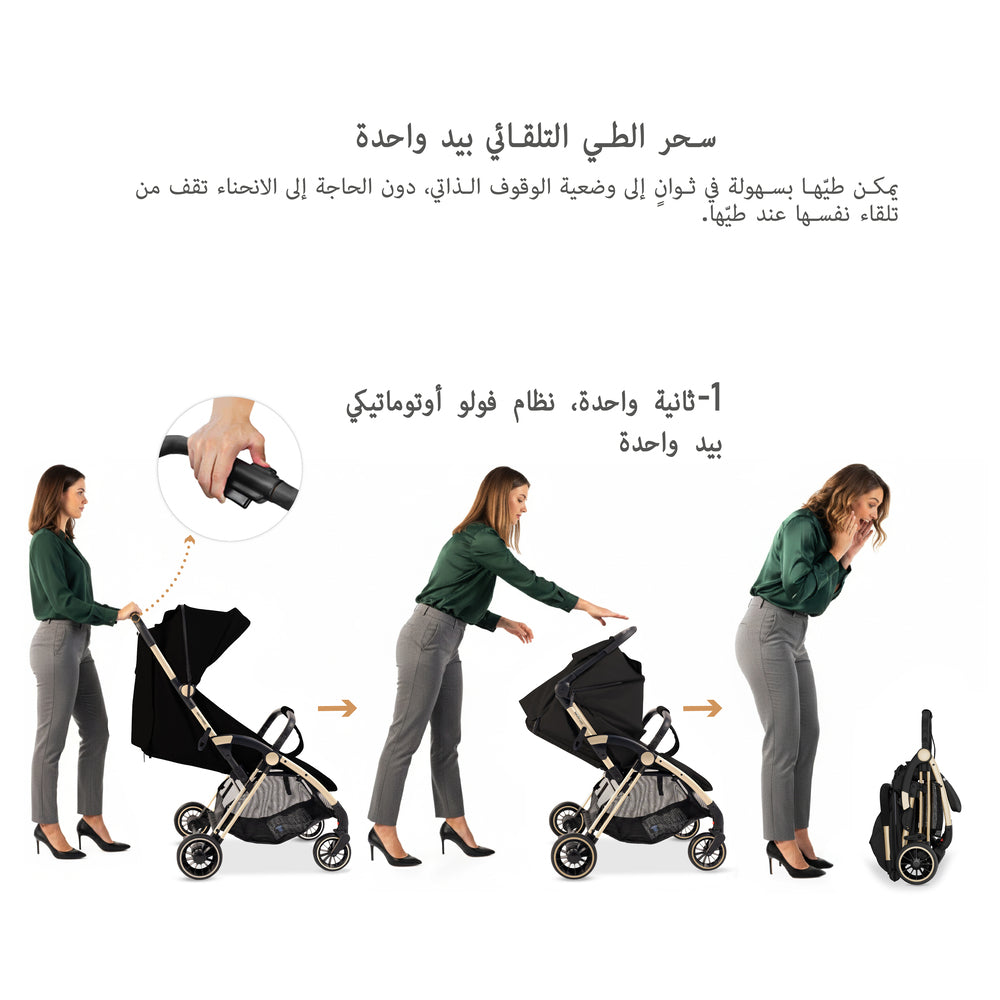 Neobreez Theta Auto Fold Compact Lightweight Travel Stroller Black
