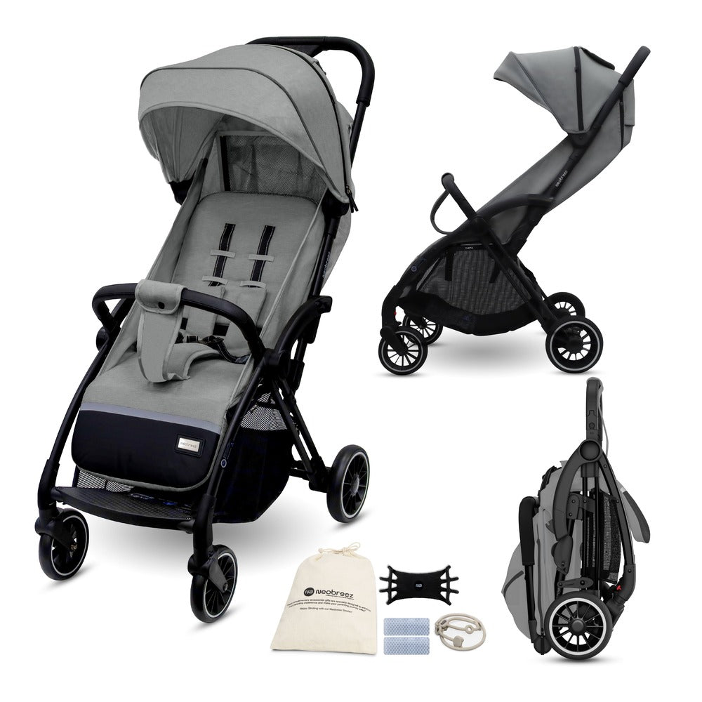Neobreez Theta Auto Fold Compact Lightweight Travel Stroller Grey Neobreez Yallatoys
