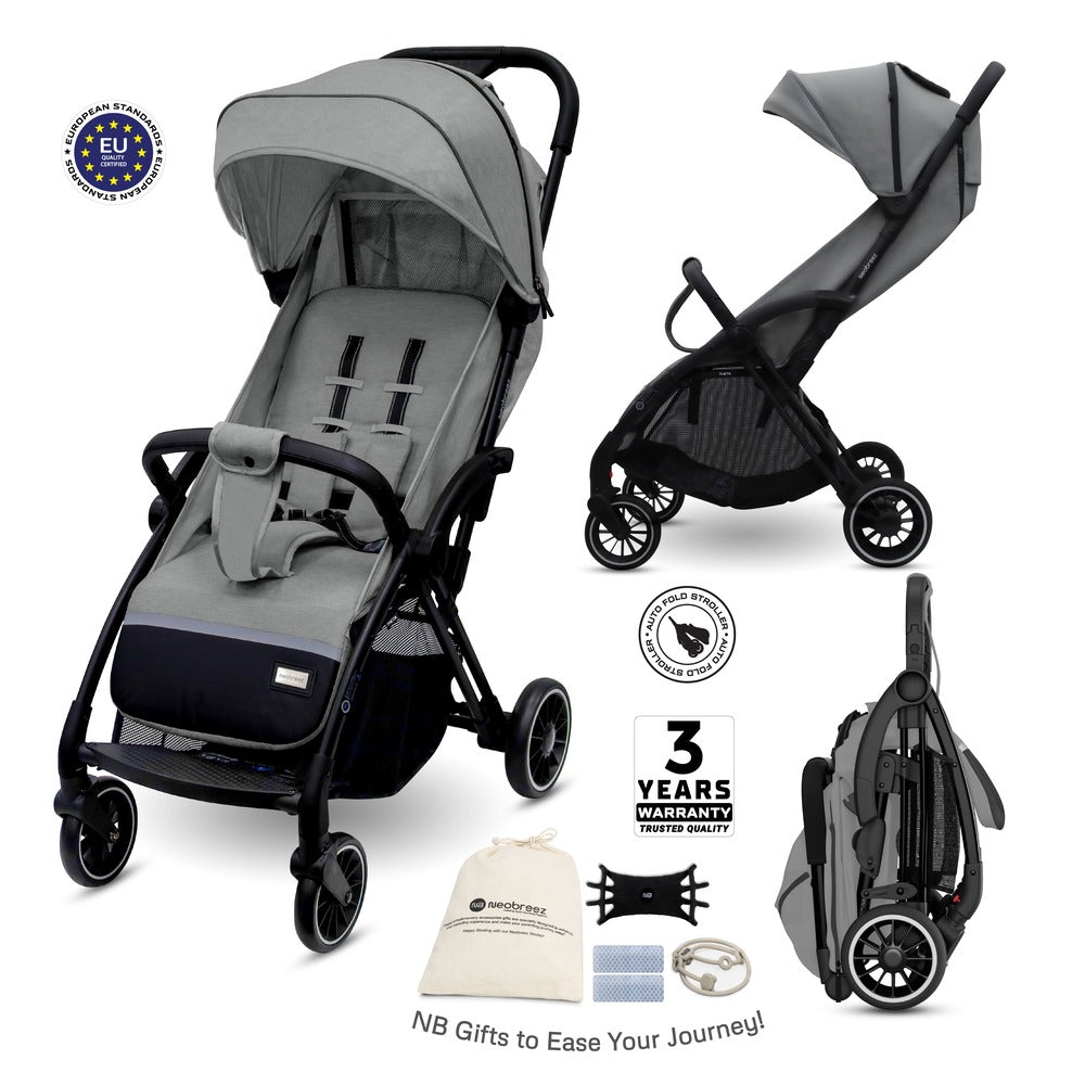 Neobreez Theta Auto Fold Compact Lightweight Travel Stroller Grey Neobreez Yallatoys