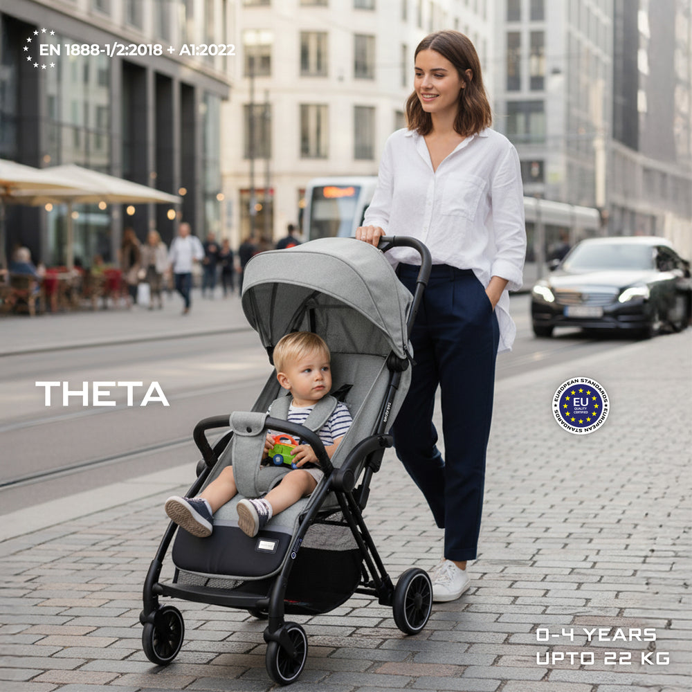 Neobreez Theta Auto Fold Compact Lightweight Travel Stroller Grey Neobreez Yallatoys