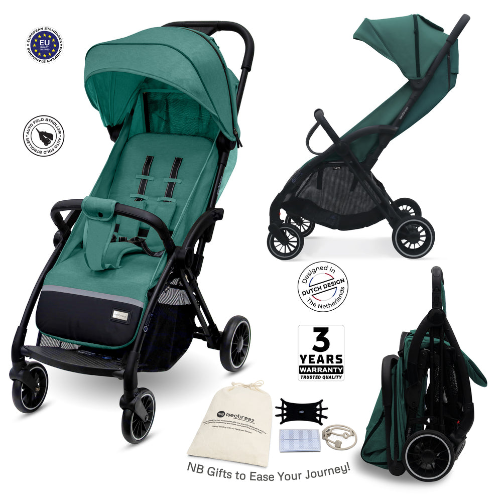 Neobreez Theta Auto Fold Compact Lightweight Travel Stroller Olive Green