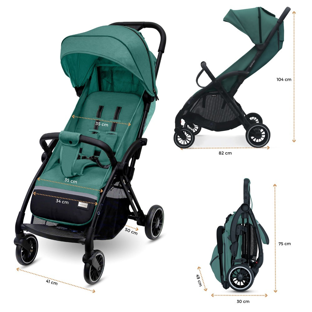 Neobreez Theta Auto Fold Compact Lightweight Travel Stroller Olive Green