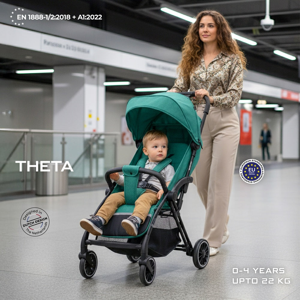 Neobreez Theta Auto Fold Compact Lightweight Travel Stroller Olive Green