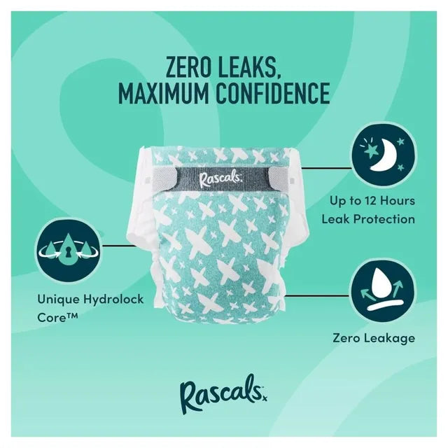 Rascals Premium Baby Diapers Jumbo Box - Size 5 - 13-18kg - 64Pcs