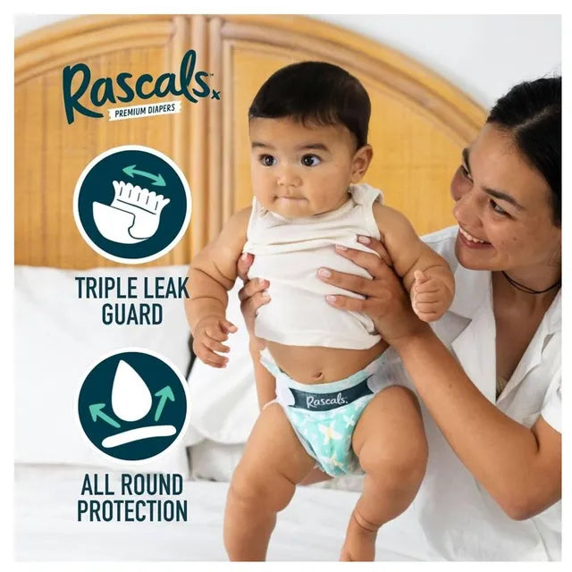 Rascals Premium Baby Diapers Jumbo Box - Size 5 - 13-18kg - 64Pcs