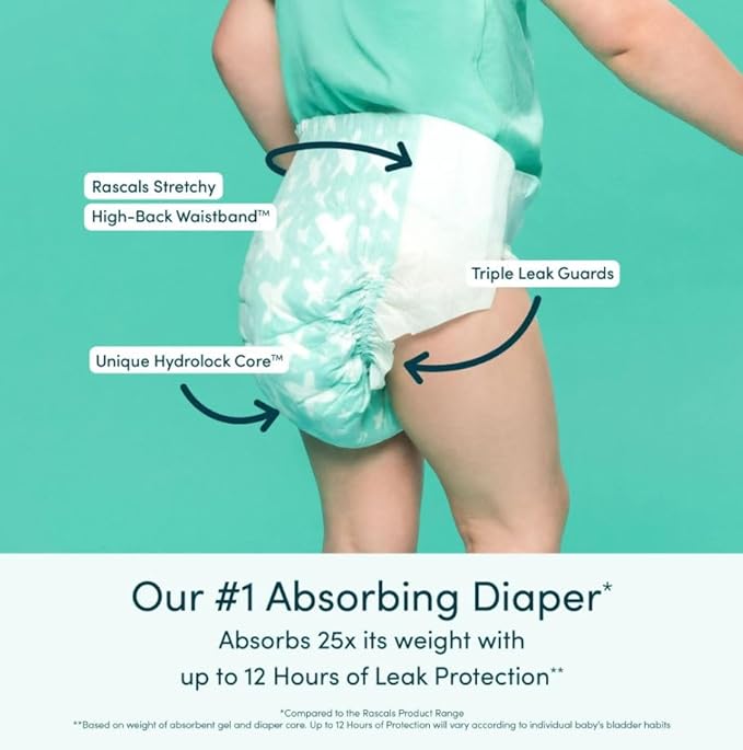 Rascals Premium Baby Diapers - Size 4 - 10-15kg - 36Pcs