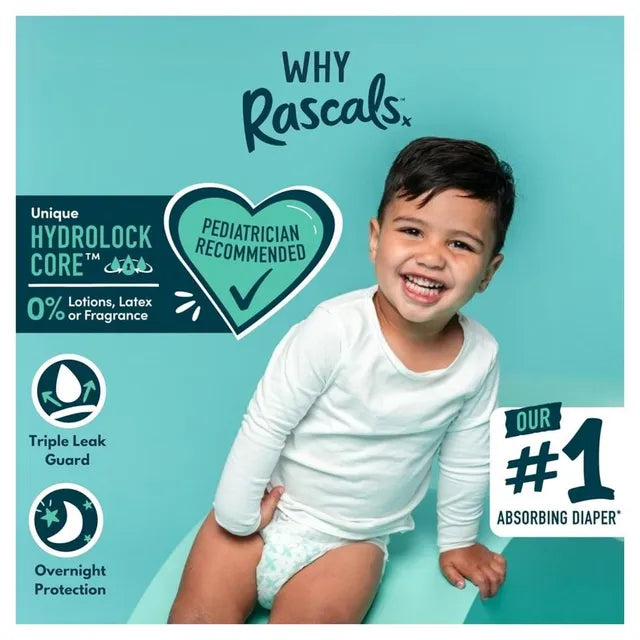 Rascals Premium Baby Diapers Jumbo Box - Size 2 - 4-8kg - 96Pcs