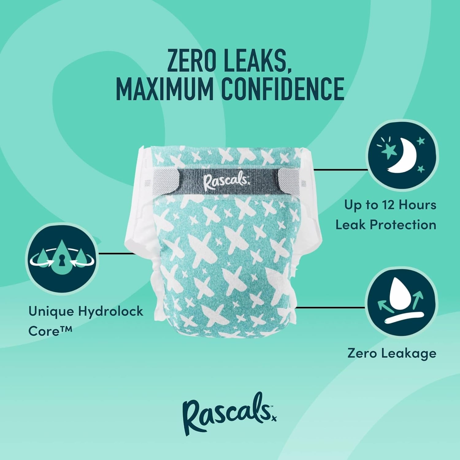 Rascals Premium Baby Diapers Jumbo Box - Size 6 - 15-20kg - 60Pcs