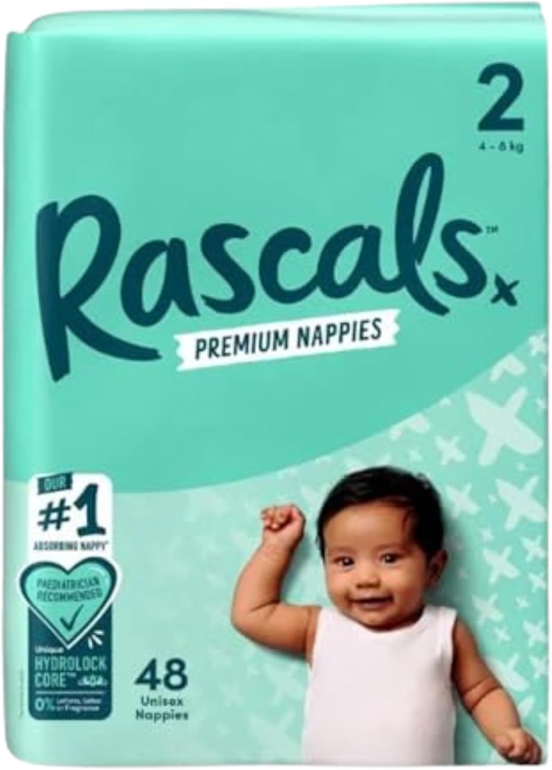 Rascals Premium Baby Diapers - Size 2 - 4-8kg - 48Pcs