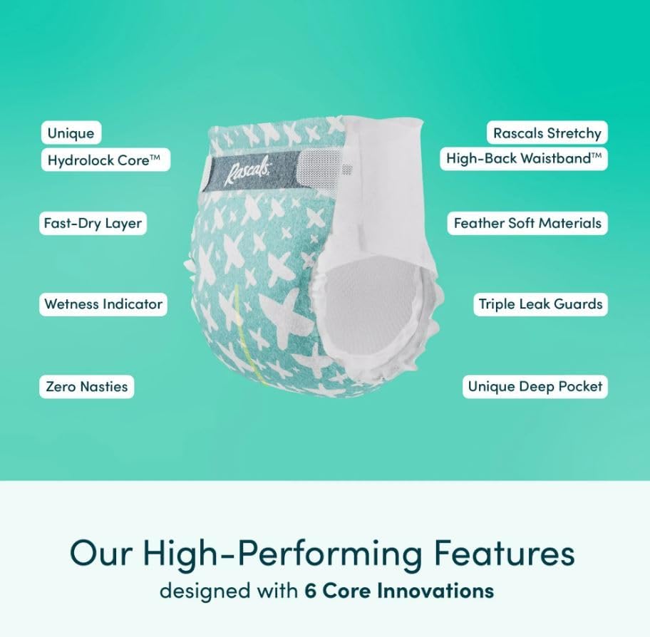 Rascals Premium Baby Diapers - Size 3 - 6-11kg - 44Pcs