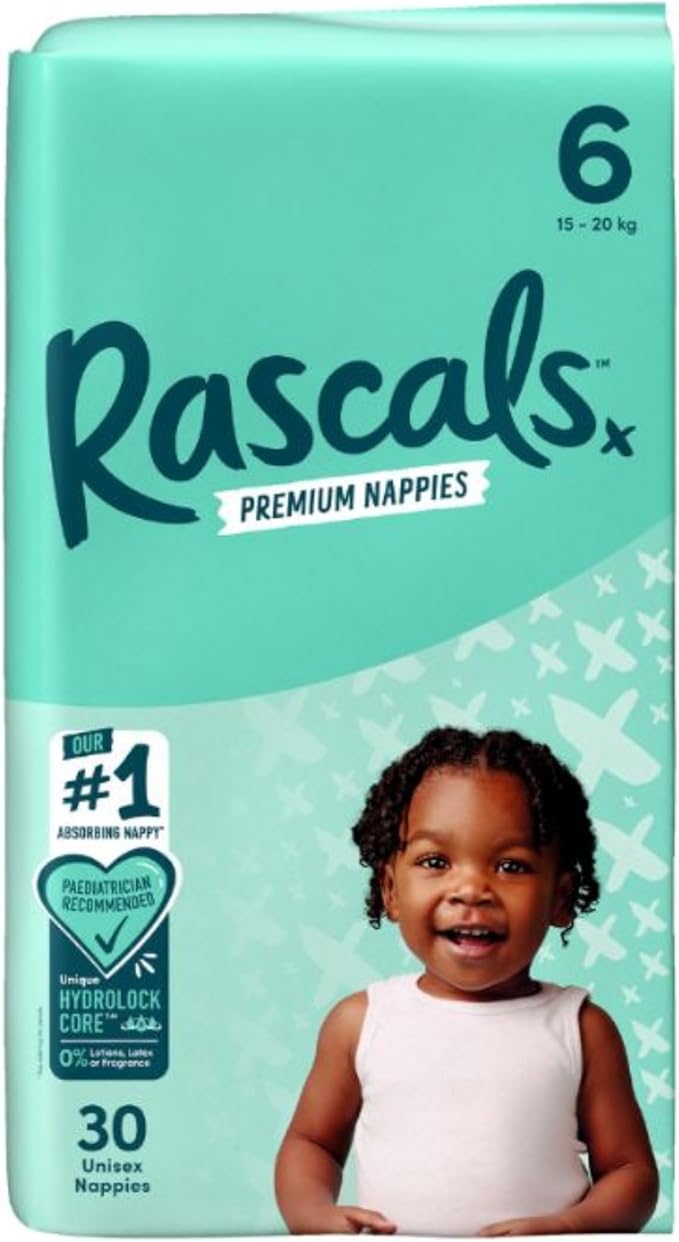 Rascals Premium Baby Diapers - Size 6 - 15-20kg - 30Pcs