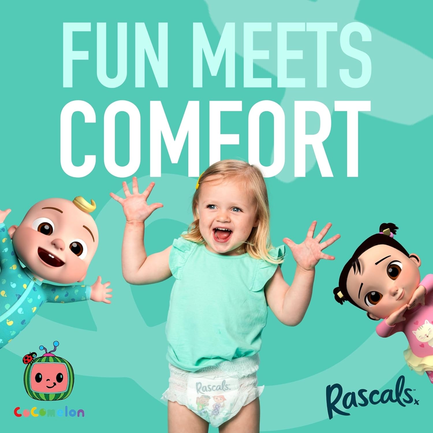 Rascals  Easy Pull Up Design Training Diaper Pants Cocomelon Edition Size-4-10-15kg Jumbo Box 54Pcs