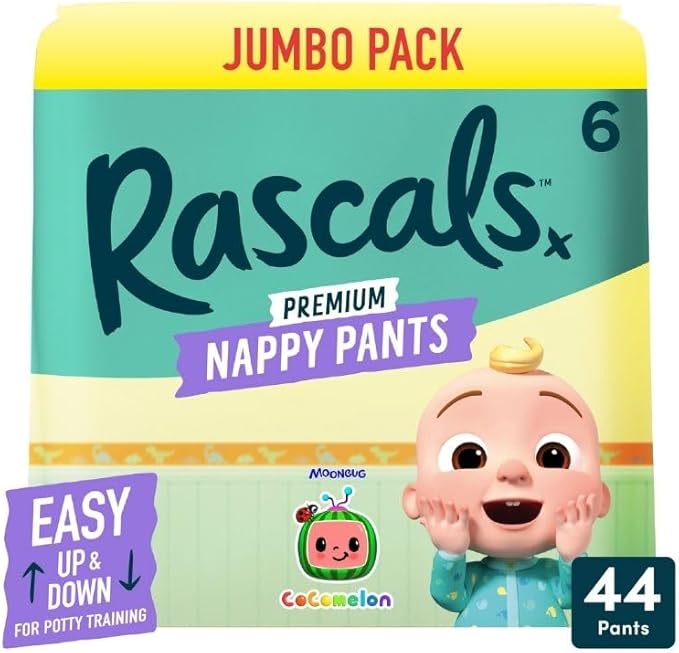 Rascals  Easy Pull Up Design Training Diaper Pants Cocomelon Edition Size-6-15-20Kg Jumbo Box 44Pcs