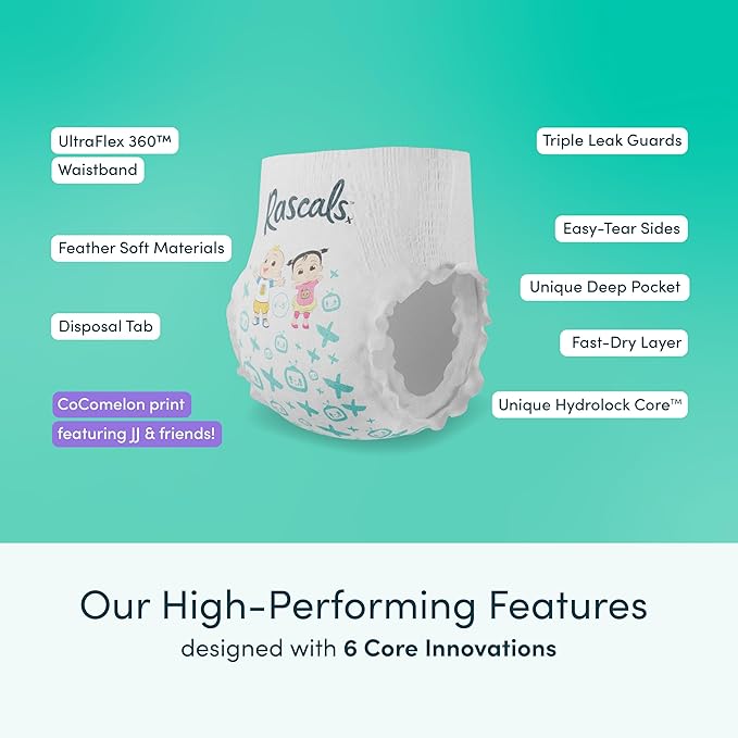 Rascals  Easy Pull Up Design Training Diaper Pants Cocomelon Edition Size-7- 17+Kg Jumbo Box 152Pcs