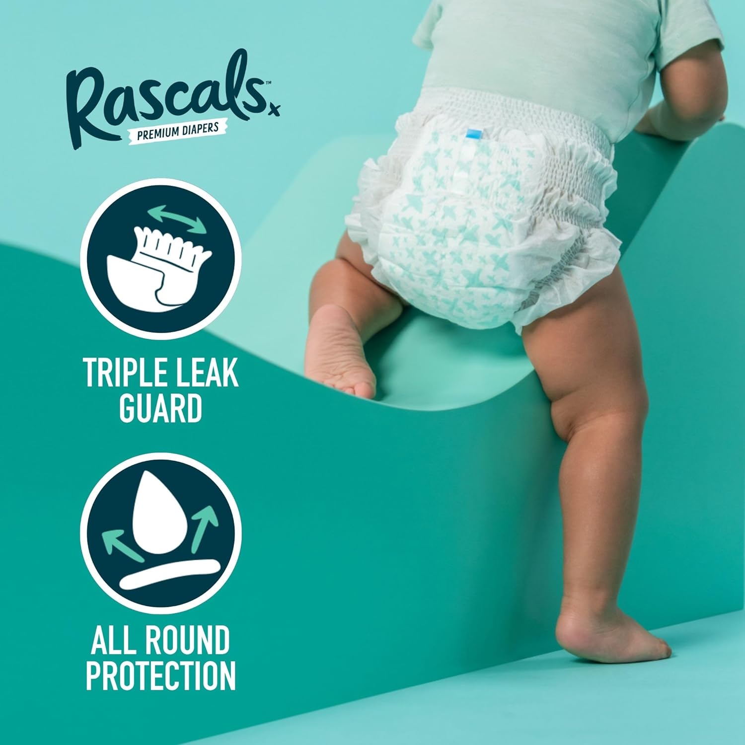 Rascals Premium Baby Diapers Jumbo Box - Size 7 - 17+kg - 54Pcs