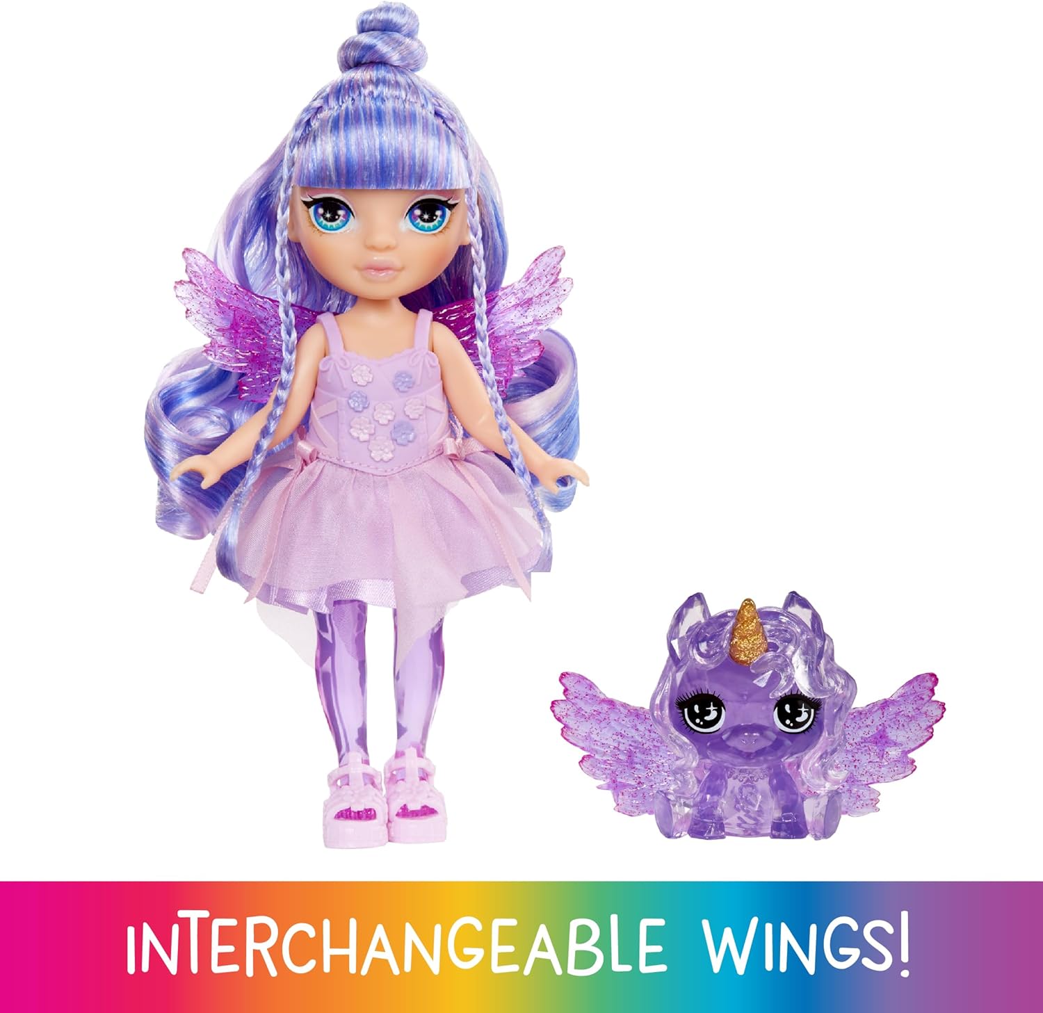 Rainbow High Littles Rainbow Fantasy Fairies and Pet Amethyst 5.5Inch