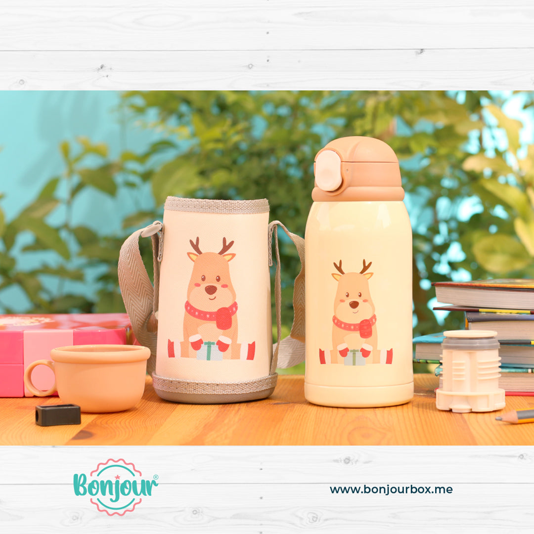 Reindeer Print Insulated Bottle for Kids