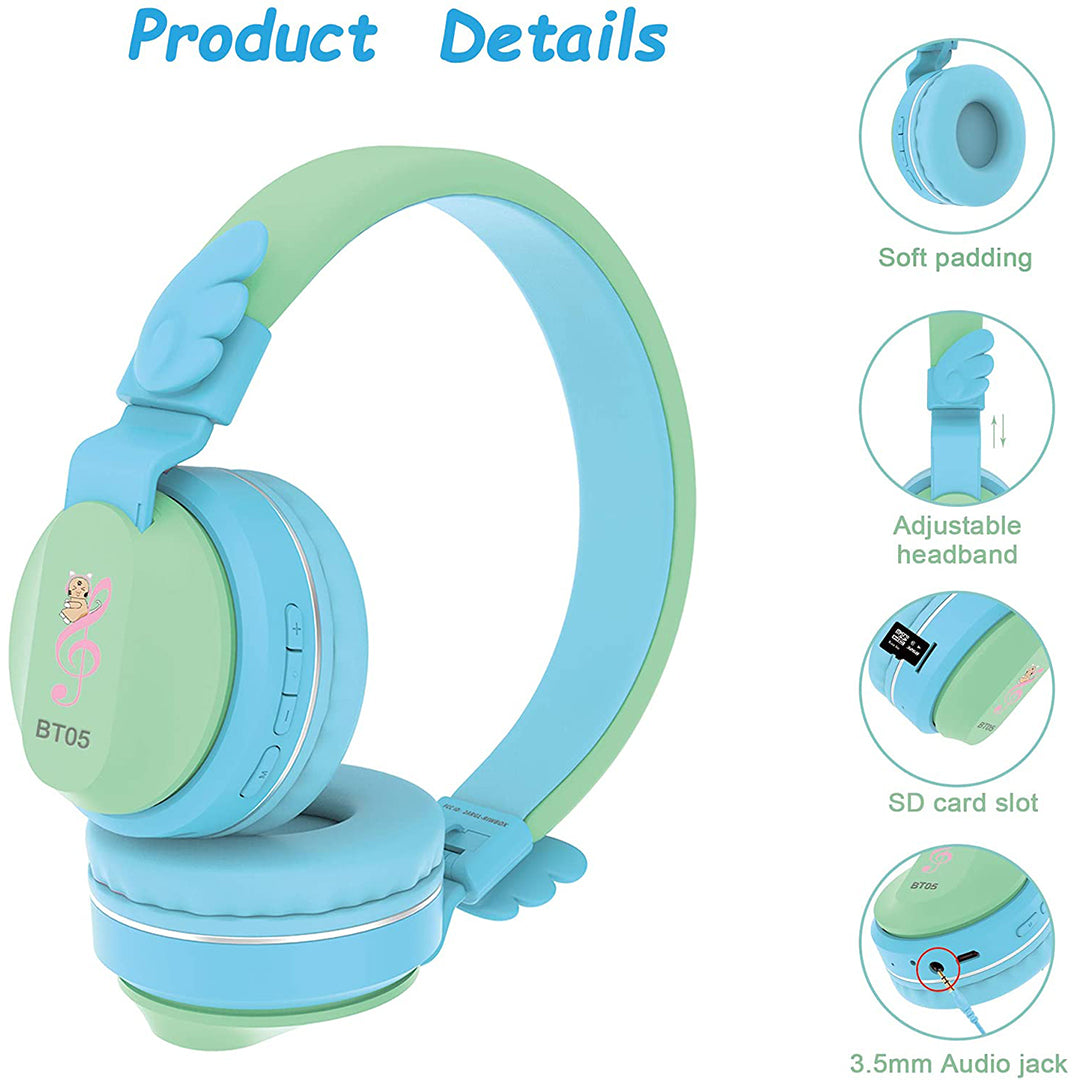 Riwbox Wings Blue Green Headphones