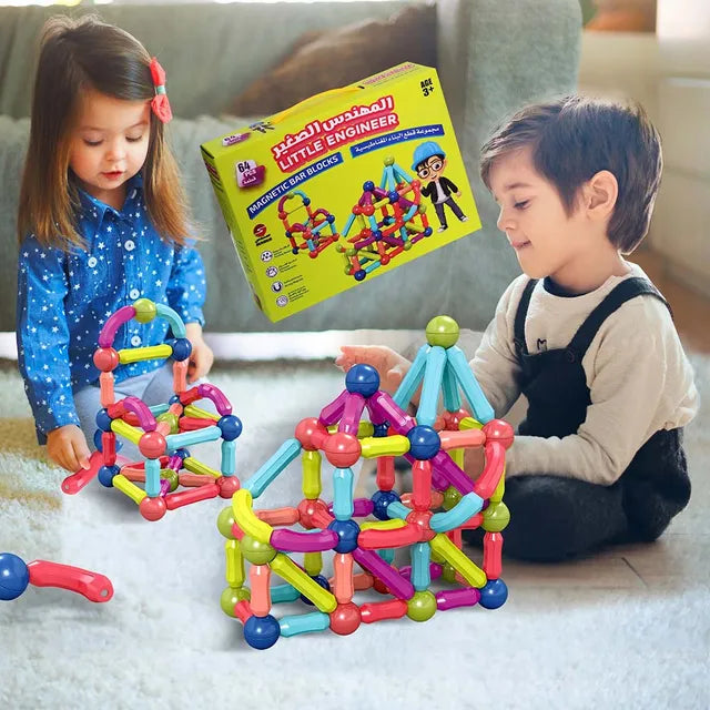 Sundus Little Engineer Magnetic Bar Blocks 64pcs Sundus Yallatoys