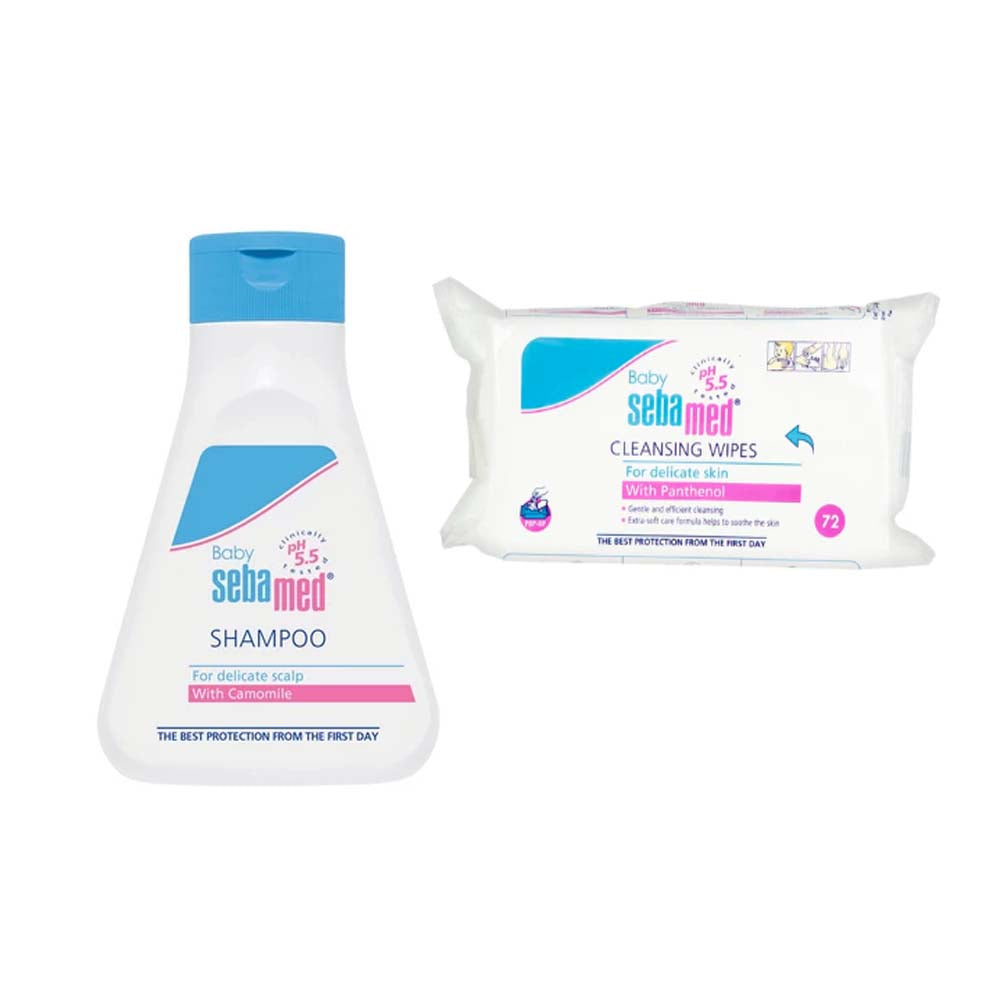 Sebamed Baby Shampoo 250ml + Baby Wipes 72s Sebamed Yallatoys