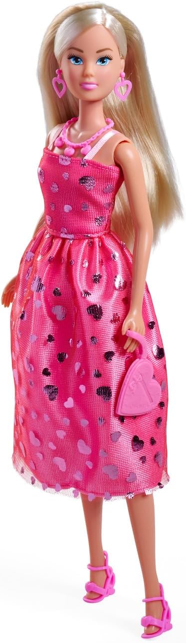 Steffi Love Pink Dressing Doll in Pink Glitter Dress with Heart Shaped Accessories Steffi LOVE Yallatoys