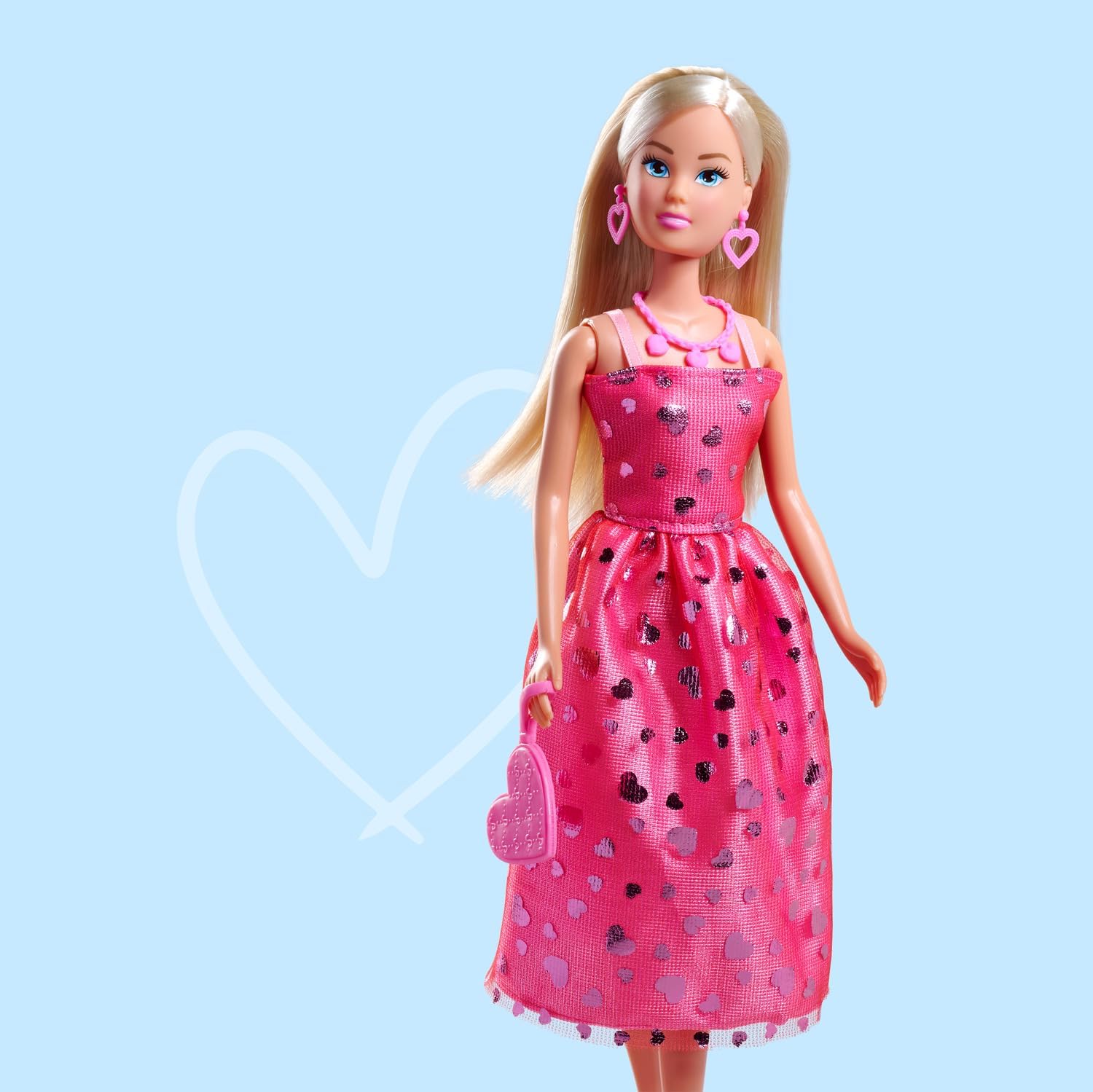 Steffi Love Pink Dressing Doll in Pink Glitter Dress with Heart Shaped Accessories Steffi LOVE Yallatoys
